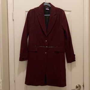 Kenneth Cole Maroon Blazer Style Coat